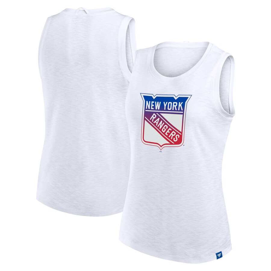 Women's New York Rangers Fanatics White Slub Tank Top - Puhuasuan