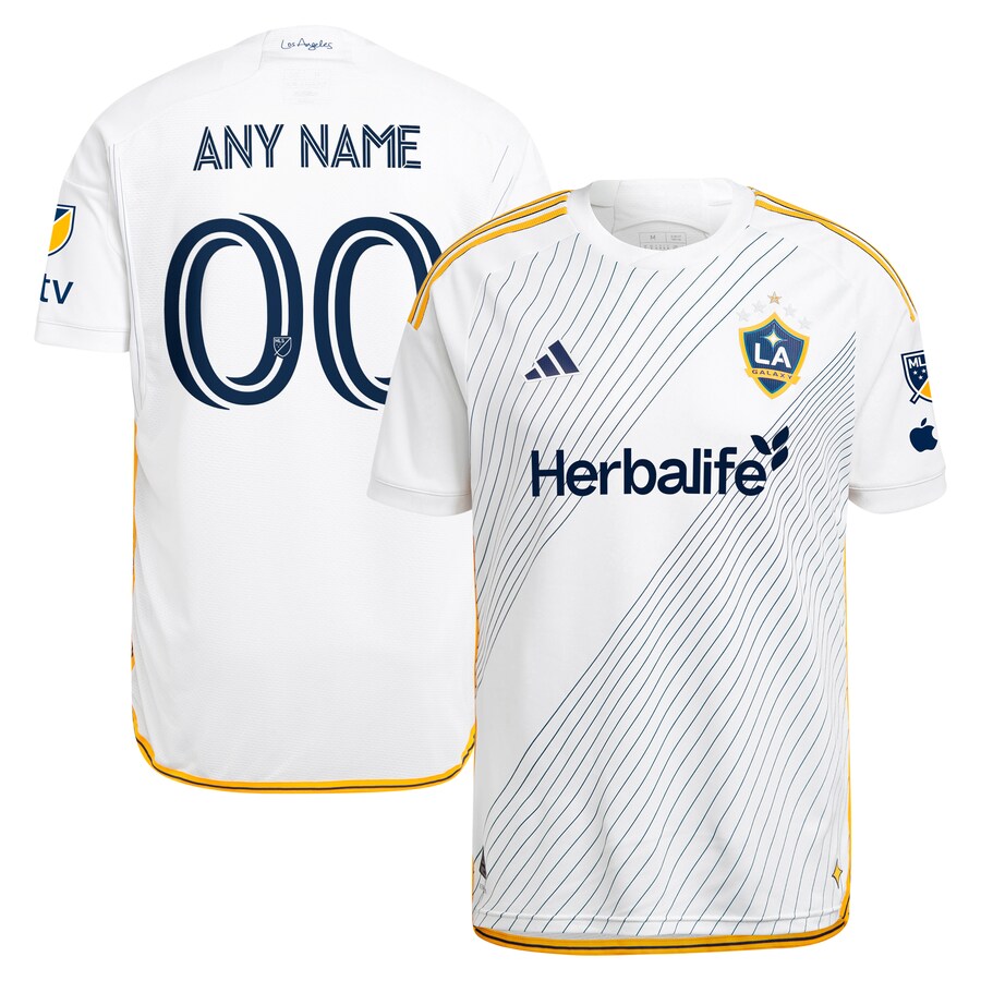 Men's LA Galaxy  adidas White 2024 Angeleno Kit Authentic Custom Jersey - Puhuasuan