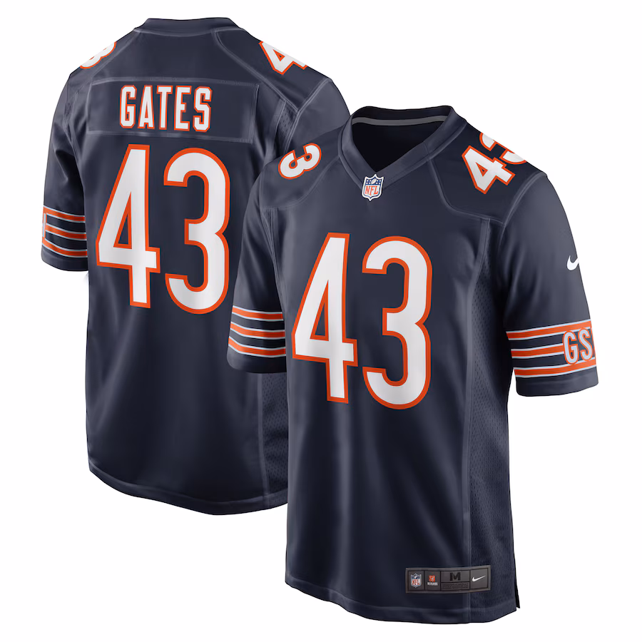 Men's Chicago Bears DeMarquis Gates Nike Navy Game Player Jersey - Puhuasuan