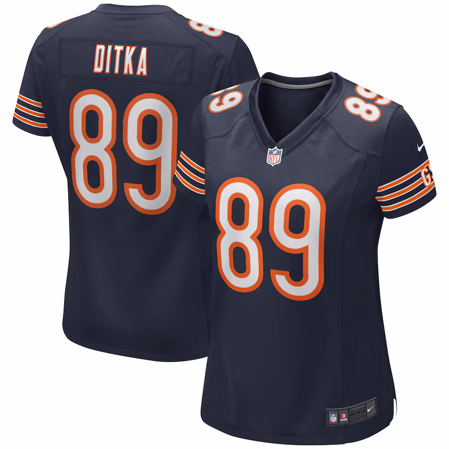 Women's Chicago Bears Mike Ditka Nike Navy Game Retired Player Jersey - Puhuasuan
