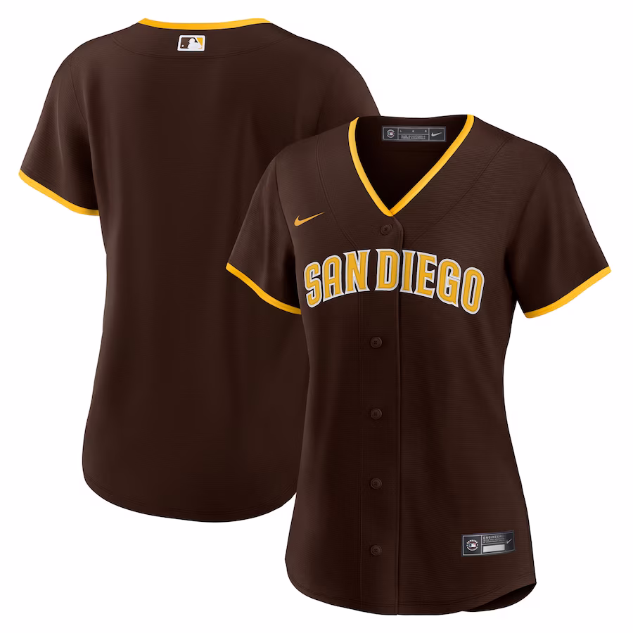 Women's San Diego Padres Nike Brown Road Replica Team Jersey - Puhuasuan