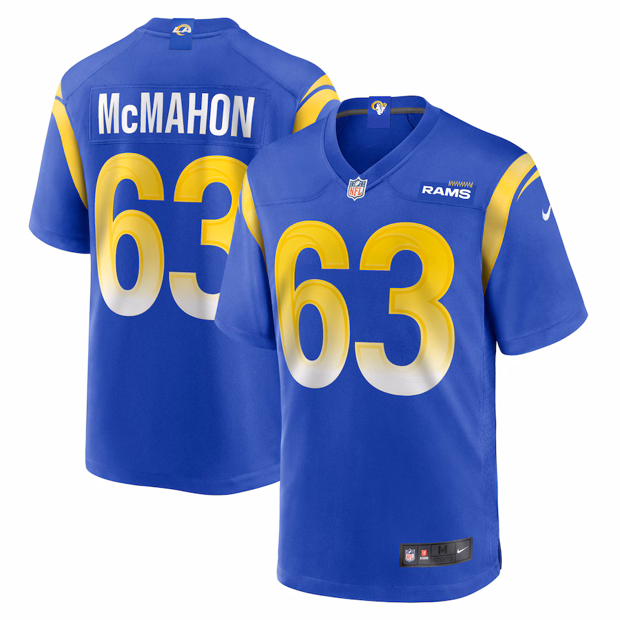 Men's Los Angeles Rams Dylan McMahon Nike Royal Team Game Jersey - Puhuasuan