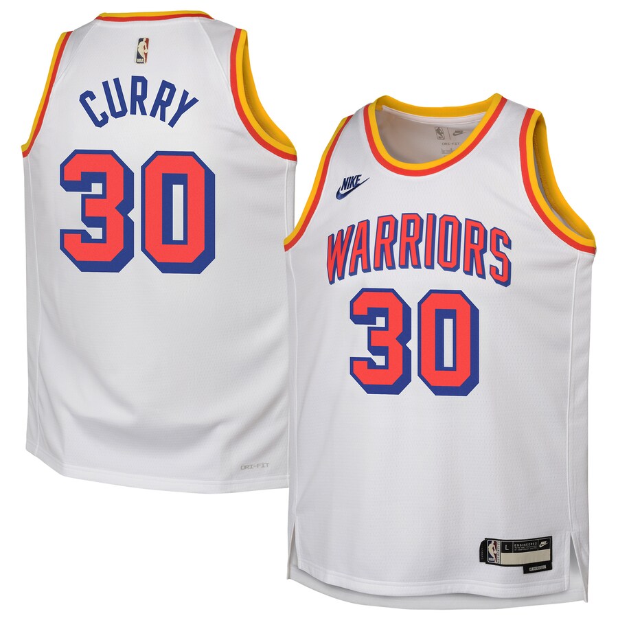 Youth Golden State Warriors Stephen Curry Nike White 2024/25 Swingman Jersey - Classic Edition - Puhuasuan
