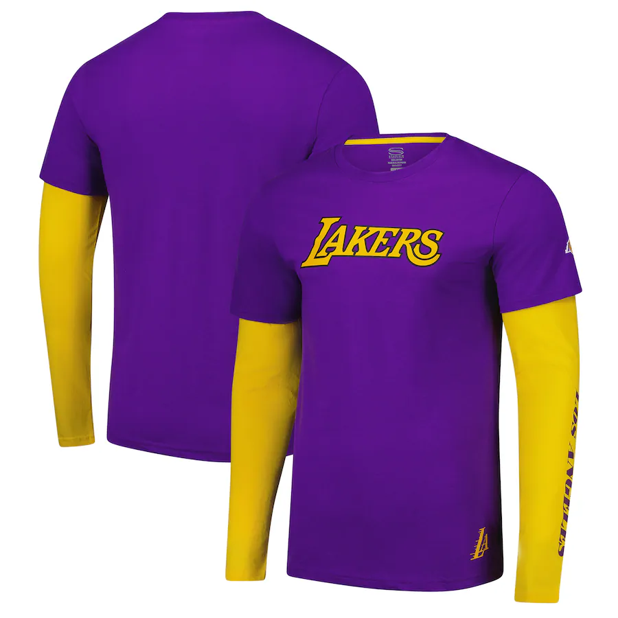 Unisex Los Angeles Lakers Stadium Essentials Purple Spectator 2fer Long Sleeve  T-Shirt - Puhuasuan