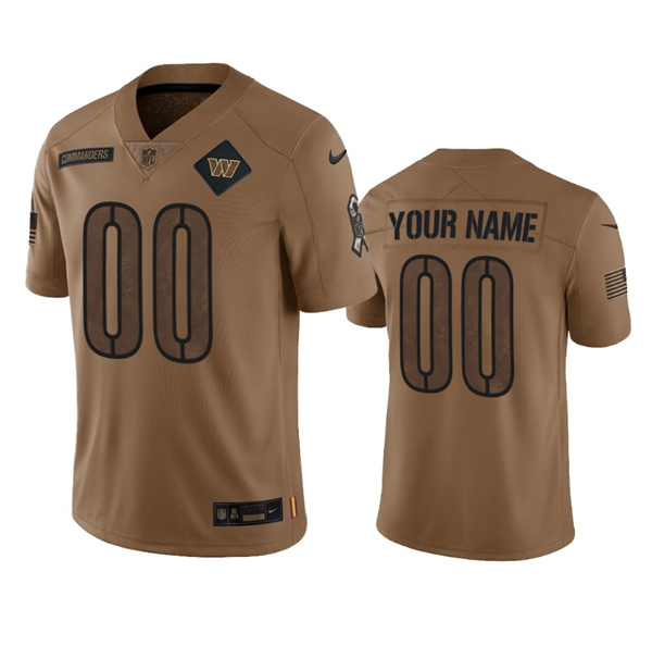Men's Washington Commanders Active Player Custom 2023 Brown Salute To Setvice Limited Football Stitched Jersey - Puhuasuan