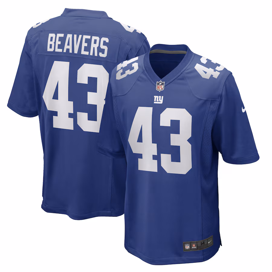 Men's New York Giants Darrian Beavers Nike Royal Game Player Jersey - Puhuasuan