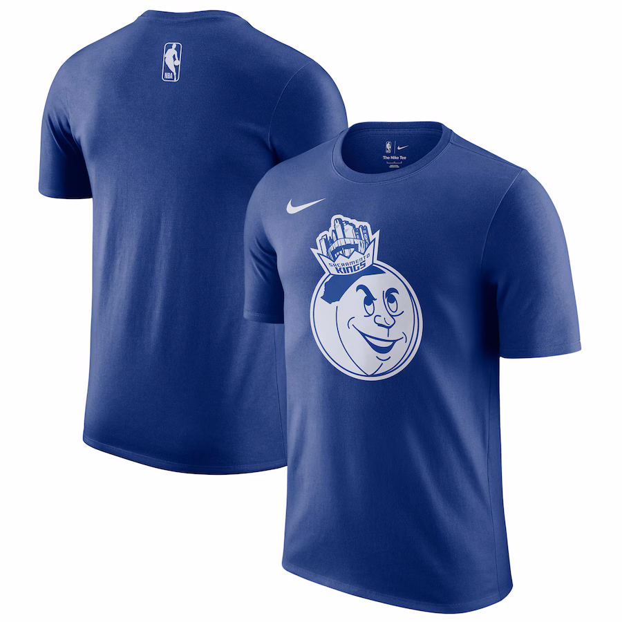Men's Sacramento Kings Nike Blue 2024/25 City Edition Essential Logo T-Shirt - Puhuasuan