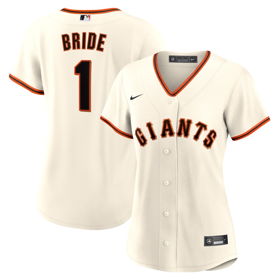 Women's San Francisco Giants Nike White #1 Bride Home Replica Jersey - Puhuasuan