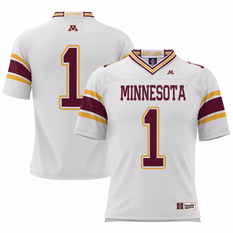#1 Minnesota Golden Gophers GameDay Greats Football Jersey �?White - Puhuasuan
