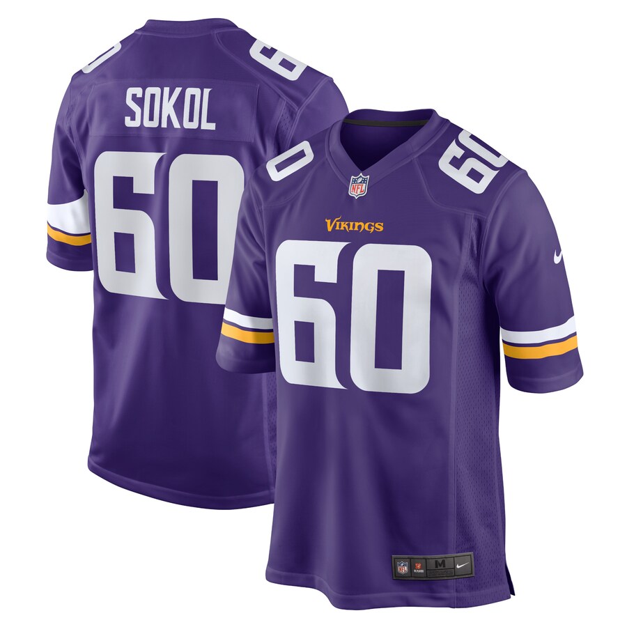 Men's Minnesota Vikings Josh Sokol Nike Purple Home Game Player Jersey - Puhuasuan