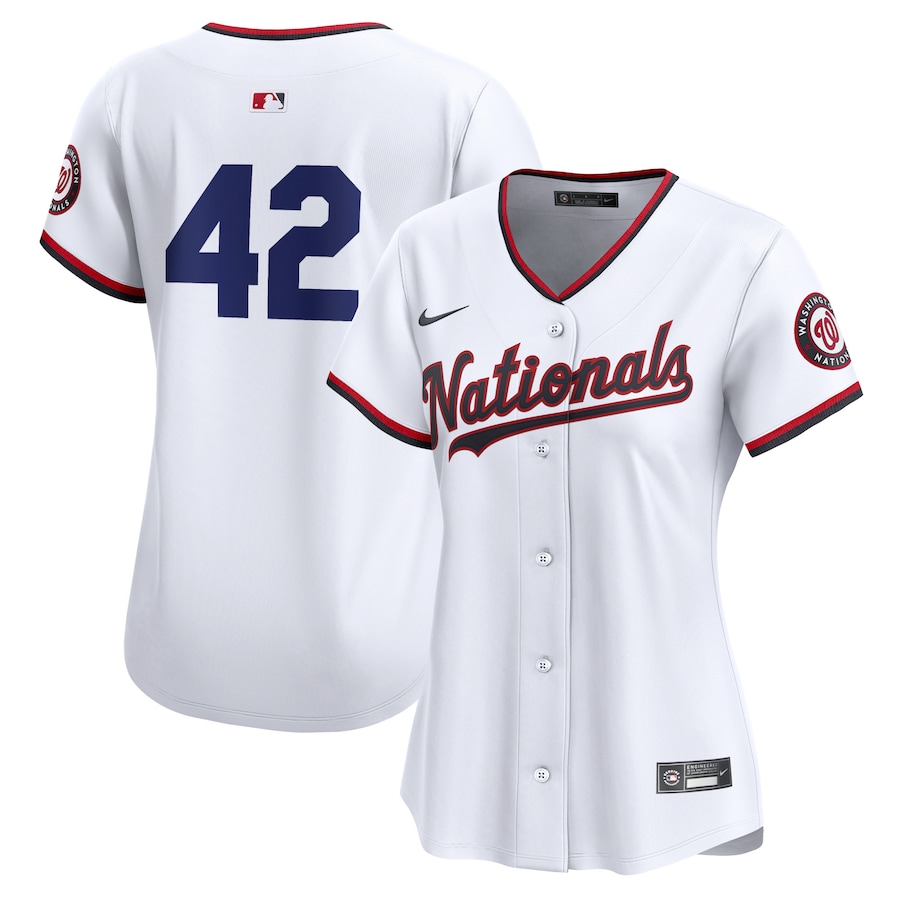 Women's Washington Nationals  Nike White 2024 Jackie Robinson Day Home Limited Jersey - Puhuasuan