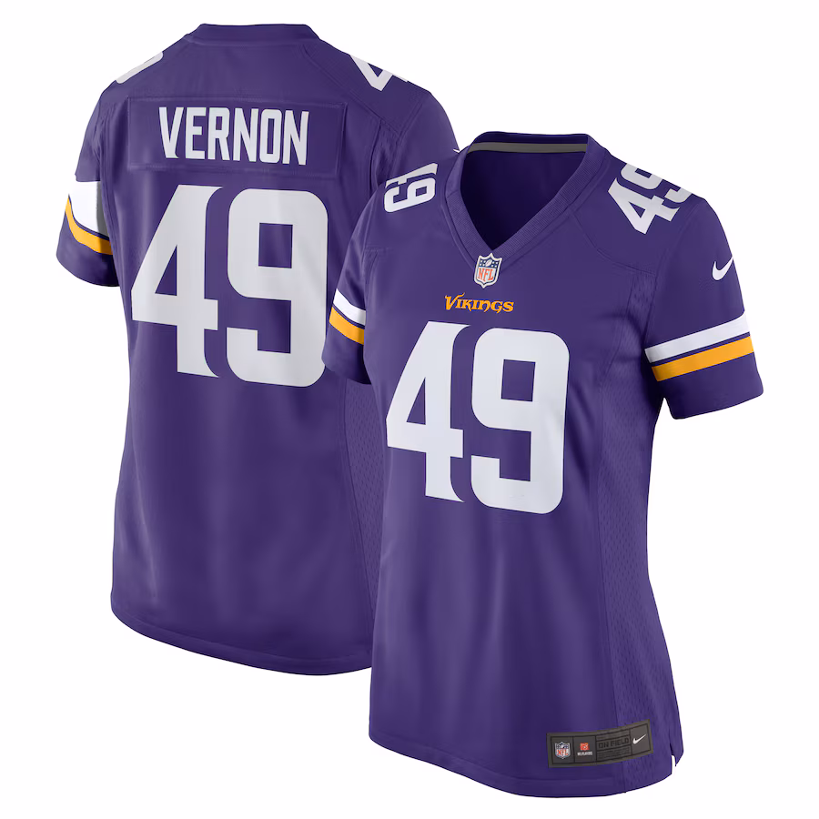 Women's Minnesota Vikings Seth Vernon Nike  Purple Game Jersey - Puhuasuan