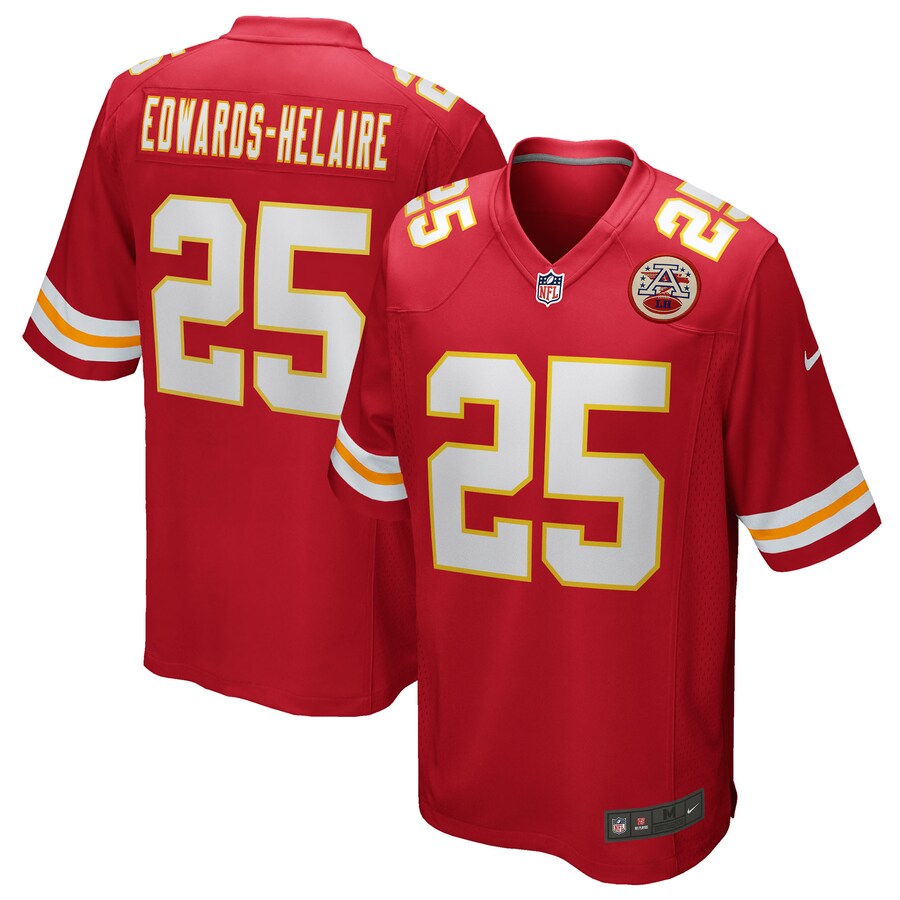 Men's Kansas City Chiefs Clyde Edwards-Helaire Nike Red Player Game Jersey - Puhuasuan