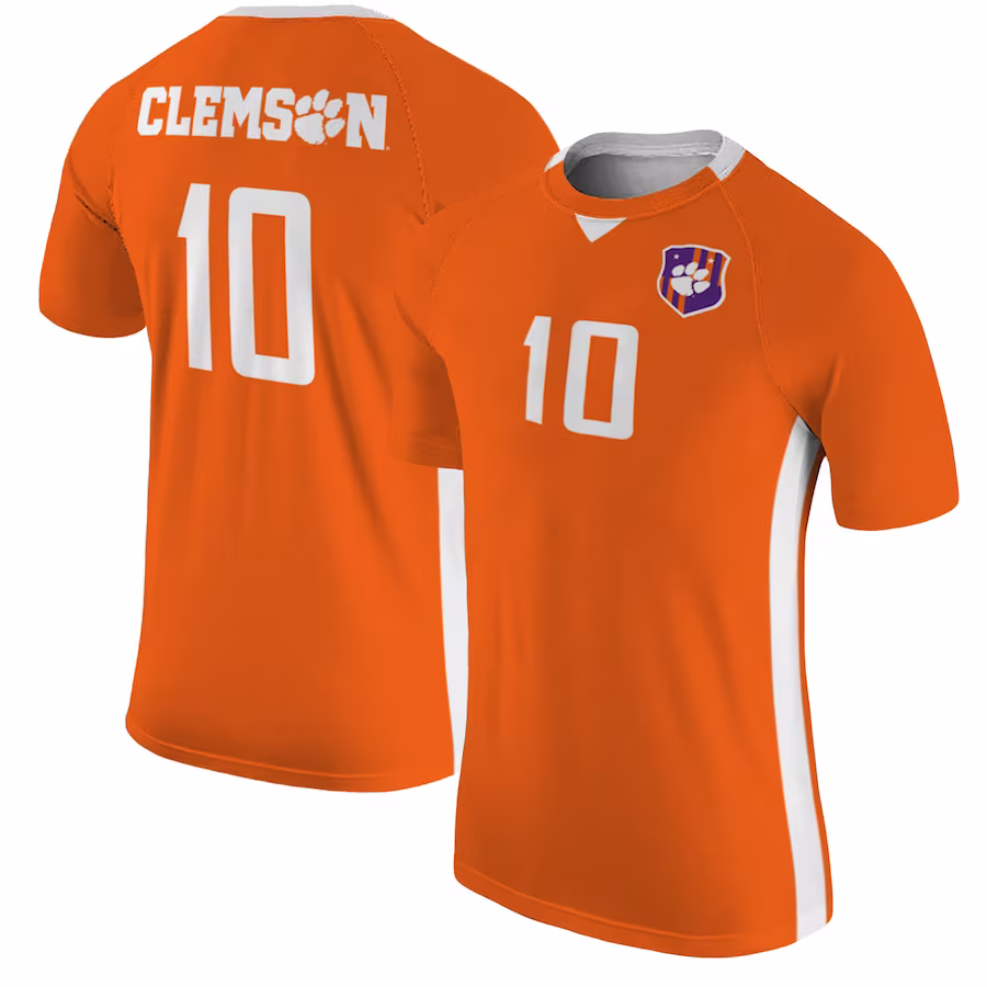 #10 Clemson Tigers Original Retro Brand Soccer Jersey - Orange - Puhuasuan