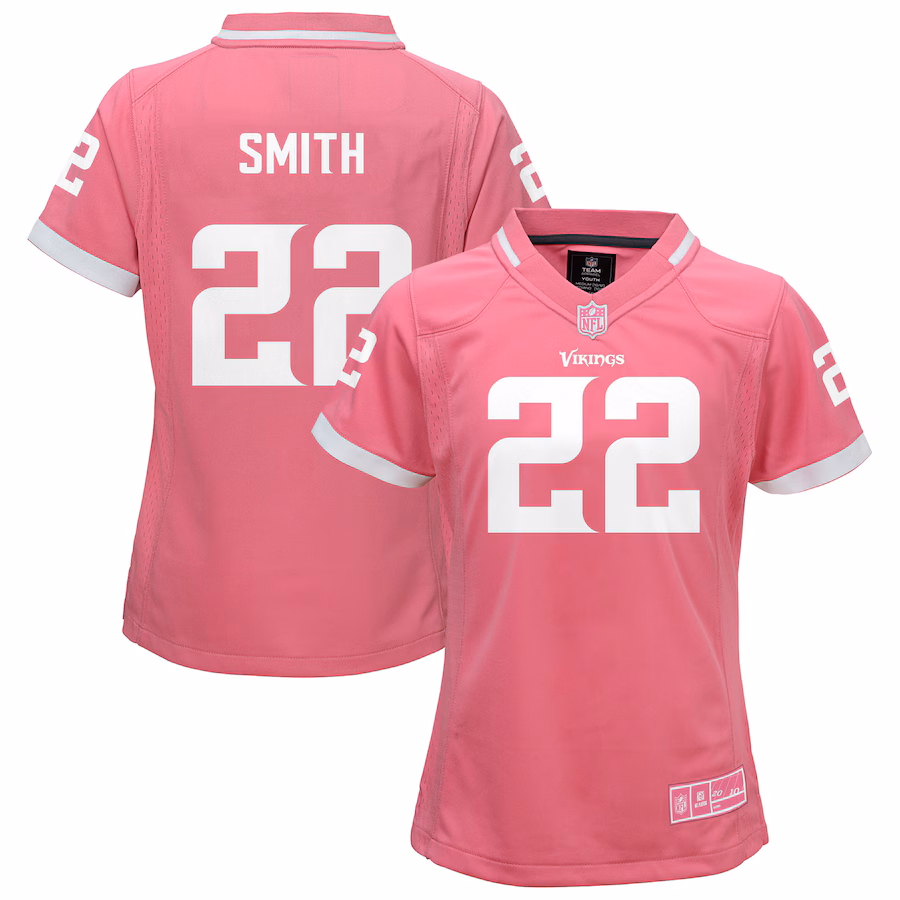 Youth Girls Minnesota Vikings Harrison Smith Pink Bubble Gum Jersey - Puhuasuan