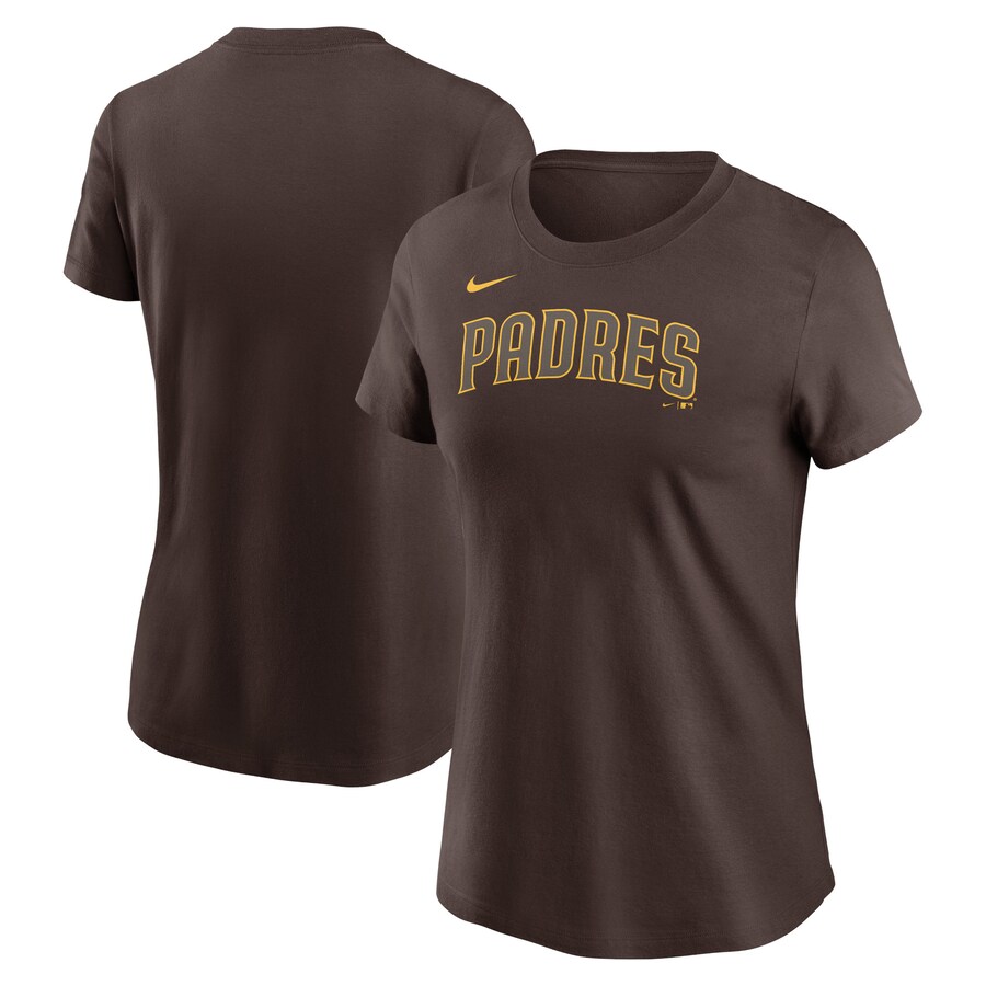 Women's San Diego Padres Nike Brown Fuse Wordmark T-Shirt - Puhuasuan