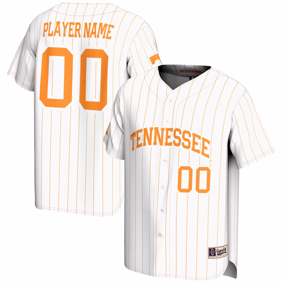 Tennessee Volunteers GameDay Greats NIL Pick-A-Player Lightweight Baseball Jersey - White - Puhuasuan
