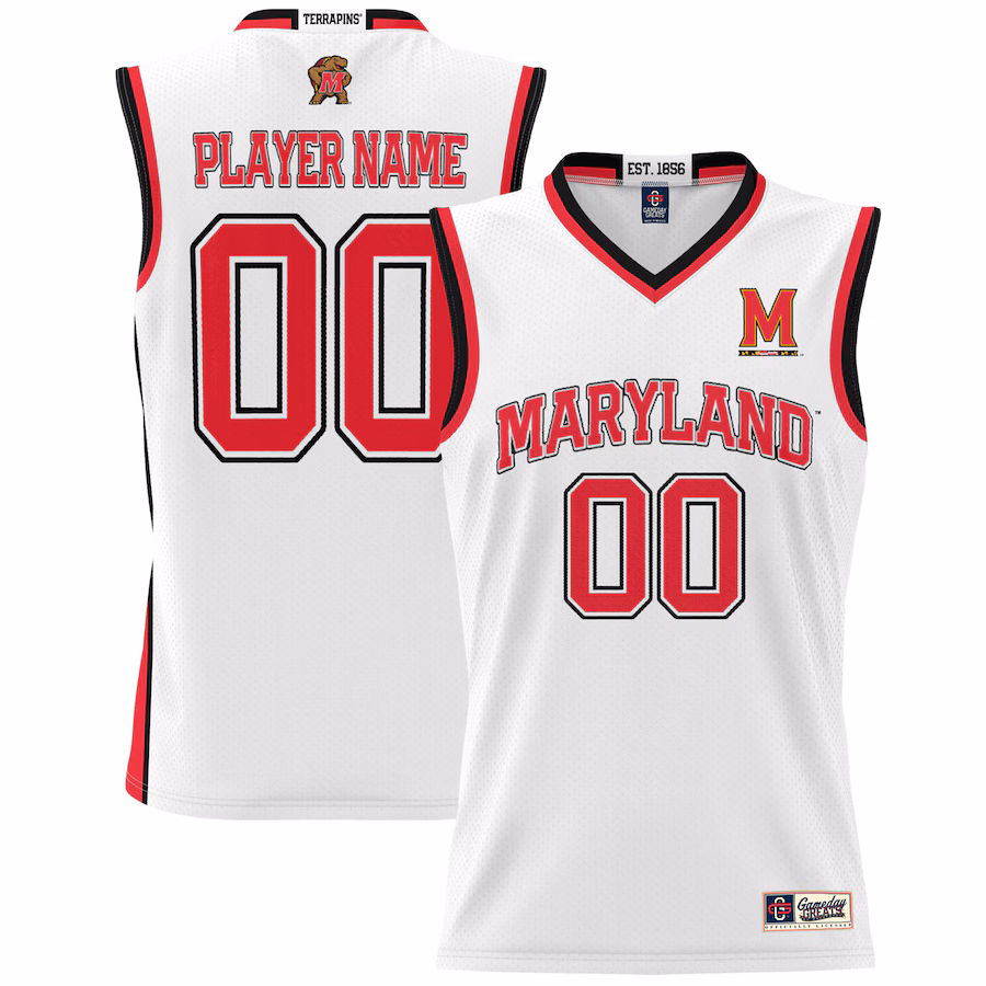 Maryland Terrapins GameDay Greats Youth NIL Pick-A-Player Basketball Jersey - White - Puhuasuan