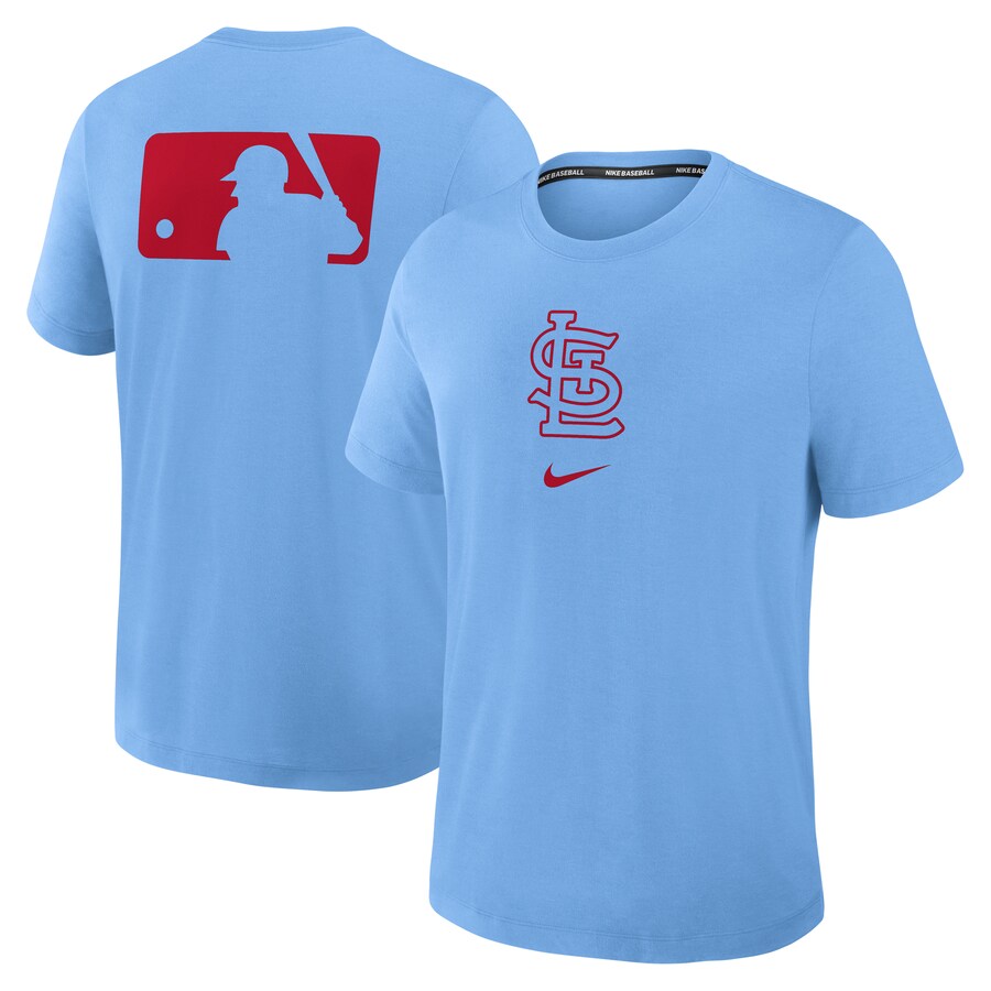 Men's St. Louis Cardinals Nike Light Blue Authentic Collection Early Work Tri-Blend Performance T-Shirt - Puhuasuan