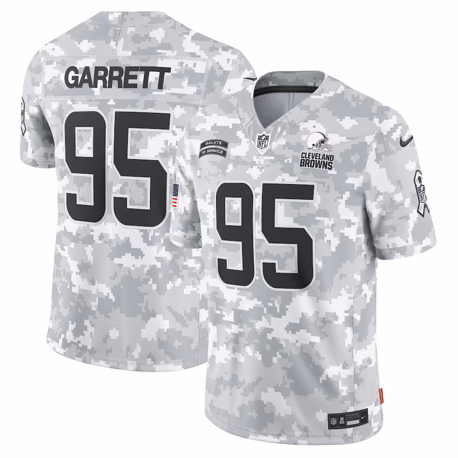Men's Cleveland Browns Myles Garrett Nike Arctic Camo 2024 Salute to Service Limited Jersey - Puhuasuan