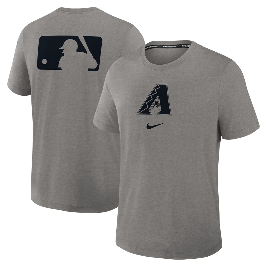 Men's Arizona Diamondbacks Nike Heather Charcoal Authentic Collection Early Work Tri-Blend Performance T-Shirt - Puhuasuan