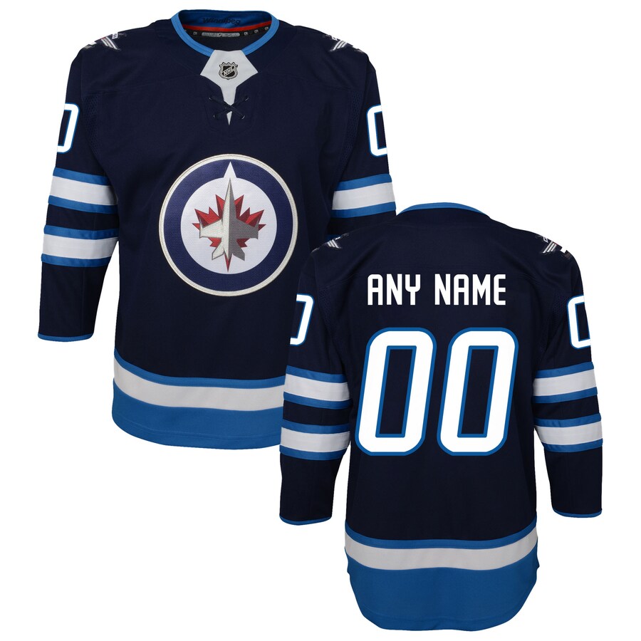 Youth Winnipeg Jets Navy Home Premier Custom Jersey - Puhuasuan