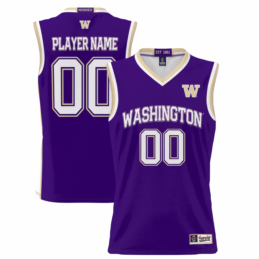 Washington Huskies GameDay Greats Unisex  Lightweight NIL Pick-A-Player Basketball Jersey - Purple - Puhuasuan