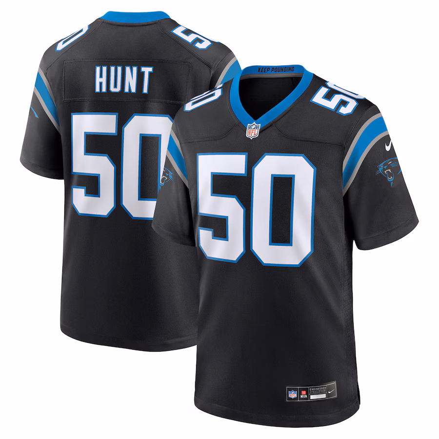 Men's Carolina Panthers Robert Hunt Nike Black Game Jersey - Puhuasuan