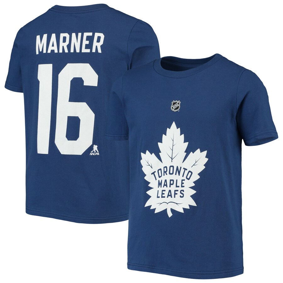 Youth Toronto Maple Leafs Mitchell Marner Blue Player Name & Number T-Shirt - Puhuasuan