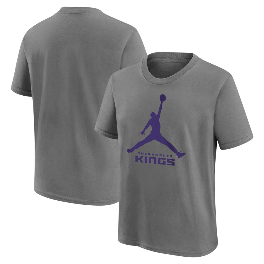 Youth Sacramento Kings Jordan Brand Steel Essential Jumpman Logo T-Shirt - Puhuasuan