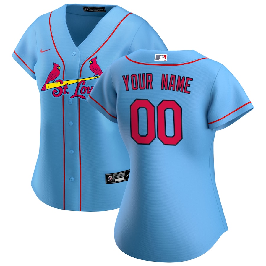 Women's St. Louis Cardinals Nike Blue Alternate Replica Custom Jersey - Puhuasuan