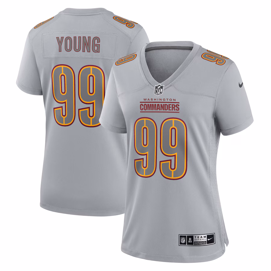 Women's Washington Commanders Chase Young Nike Gray Atmosphere Fashion Game Jersey - Puhuasuan
