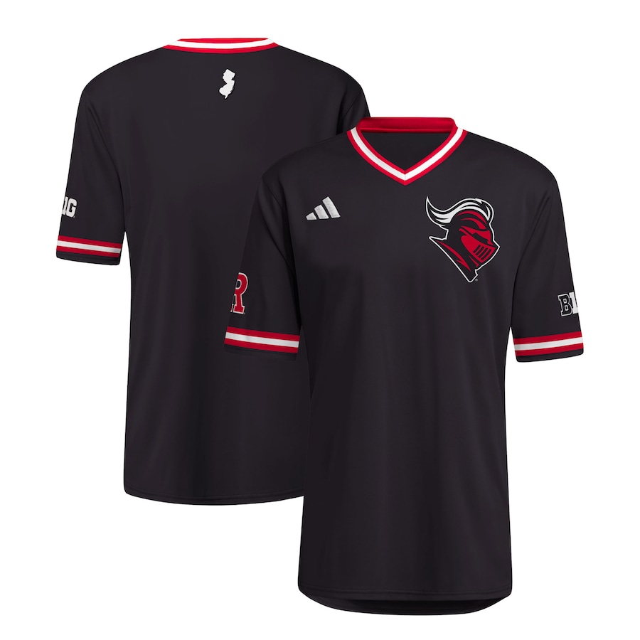 Men's adidas Black Rutgers Scarlet Knights Replica Baseball Jersey - Puhuasuan