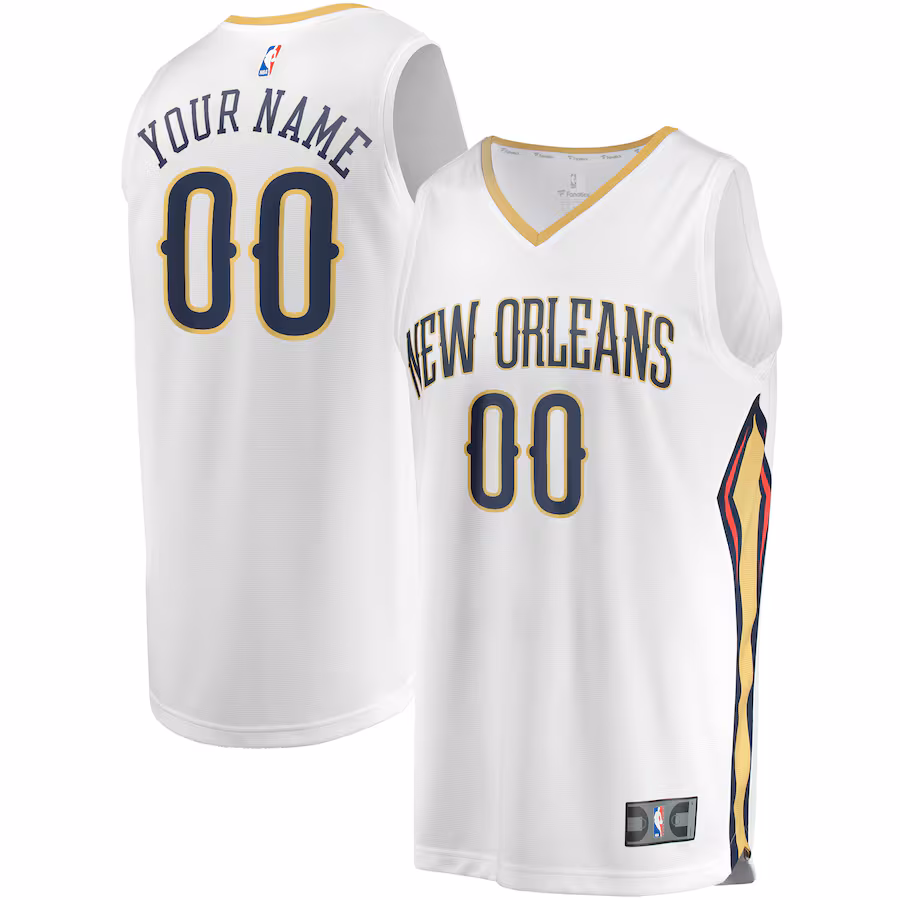 Unisex New Orleans Pelicans Fanatics White Custom Fast Break Jersey - Association Edition - Puhuasuan
