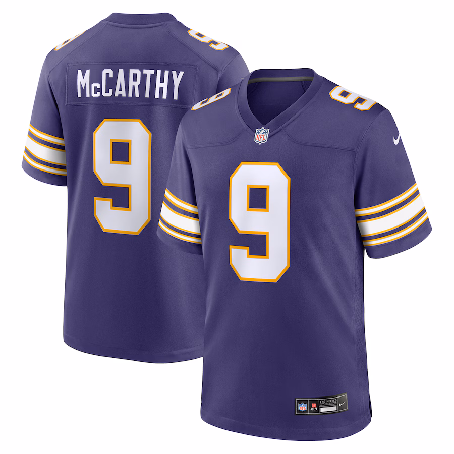 Men's Minnesota Vikings J.J. McCarthy Nike Purple 2nd Alternate Player Game Jersey - Puhuasuan