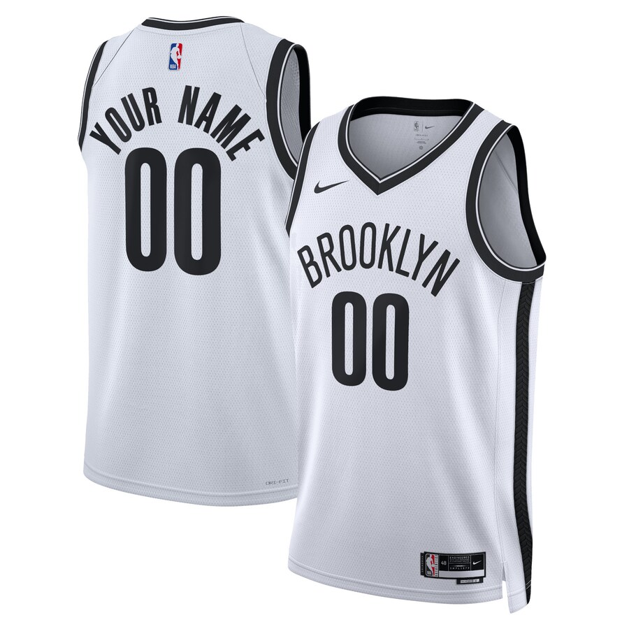Unisex Brooklyn Nets Nike White Swingman Custom Jersey - Association Edition - Puhuasuan