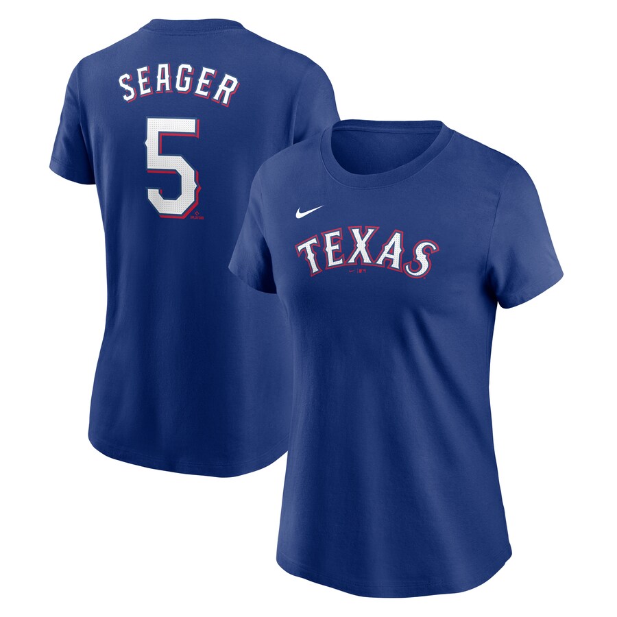 Women's Texas Rangers Corey Seager Nike Royal Fuse Name & Number T-Shirt - Puhuasuan