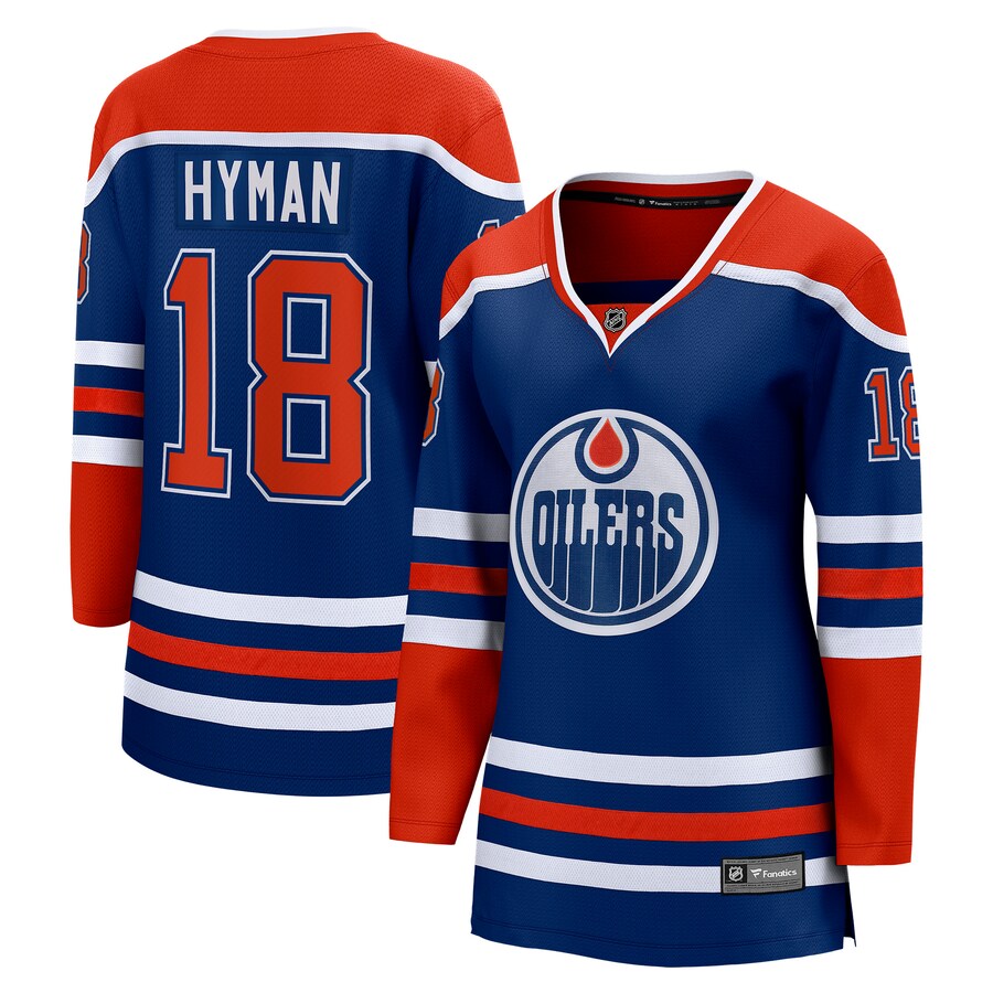 Women's Edmonton Oilers Zach Hyman Fanatics Branded Royal Home Breakaway Player Jersey - Puhuasuan