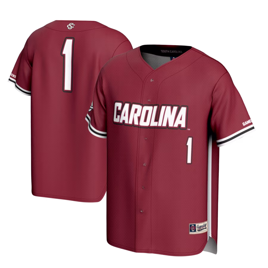 #1 South Carolina Gamecocks GameDay Greats Youth Lightweight Baseball Fashion Jersey - Garnet - Puhuasuan