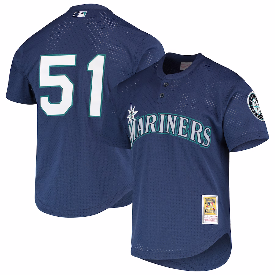 Men's Seattle Mariners Ichiro Suzuki Mitchell & Ness Royal Cooperstown Collection Mesh Batting Practice Jersey - Puhuasuan