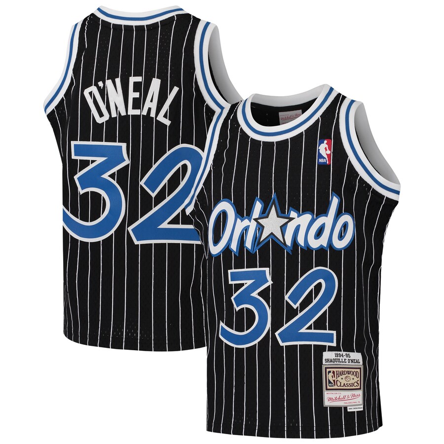 Youth Orlando Magic Shaquille O'Neal Mitchell & Ness Black 1994-95 Hardwood Classics Swingman Throwback Jersey - Puhuasuan
