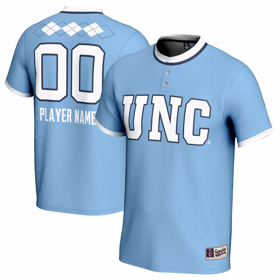 North Carolina Tar Heels GameDay Greats Unisex NIL Pick-A-Player Lightweight Softball Jersey - Carolina Blue - Puhuasuan