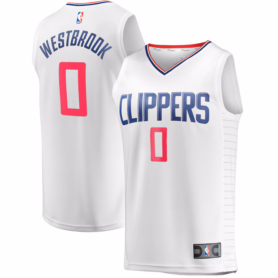 Youth LA Clippers Russell Westbrook Fanatics White Fast Break Player Jersey - Association Edition - Puhuasuan