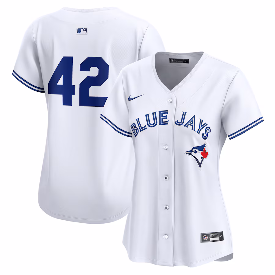 Women's Toronto Blue Jays  Nike White 2024 Jackie Robinson Day Home Limited Jersey - Puhuasuan