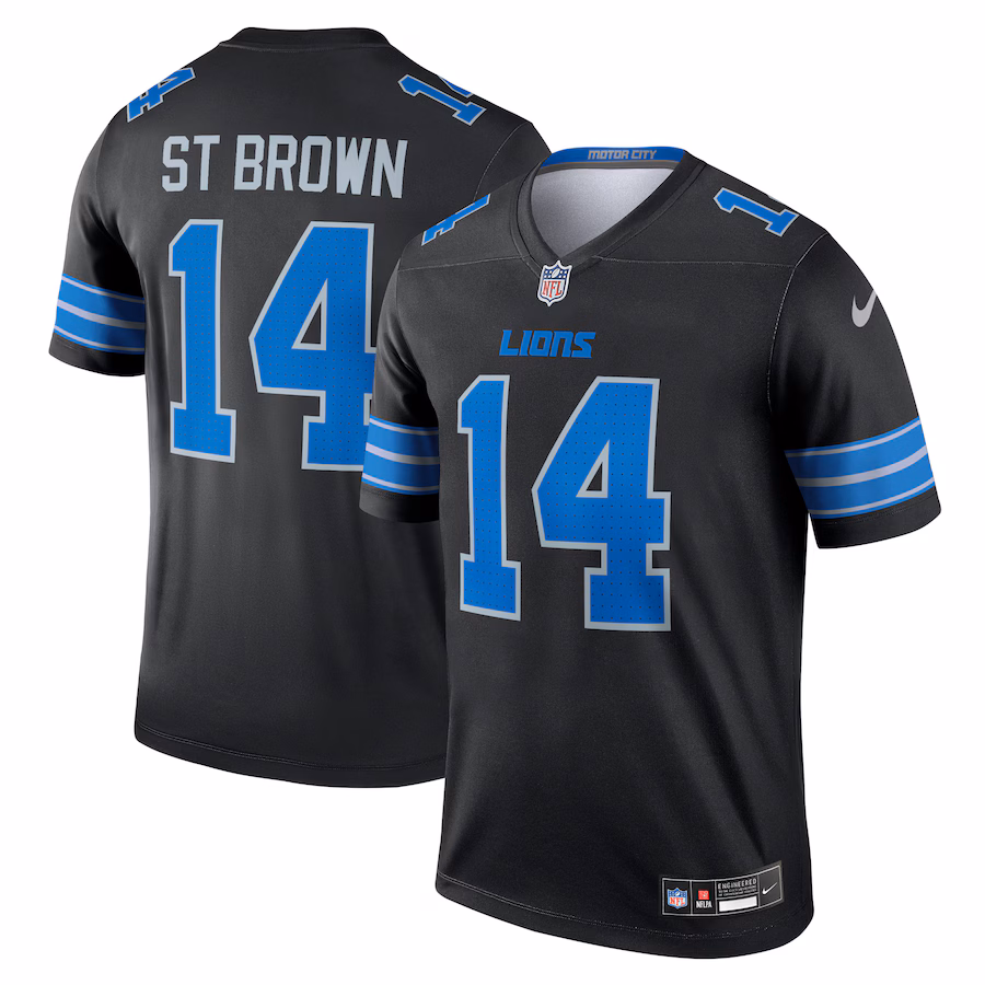 Men's Detroit Lions Amon-Ra St. Brown Nike Black Legend Jersey - Puhuasuan