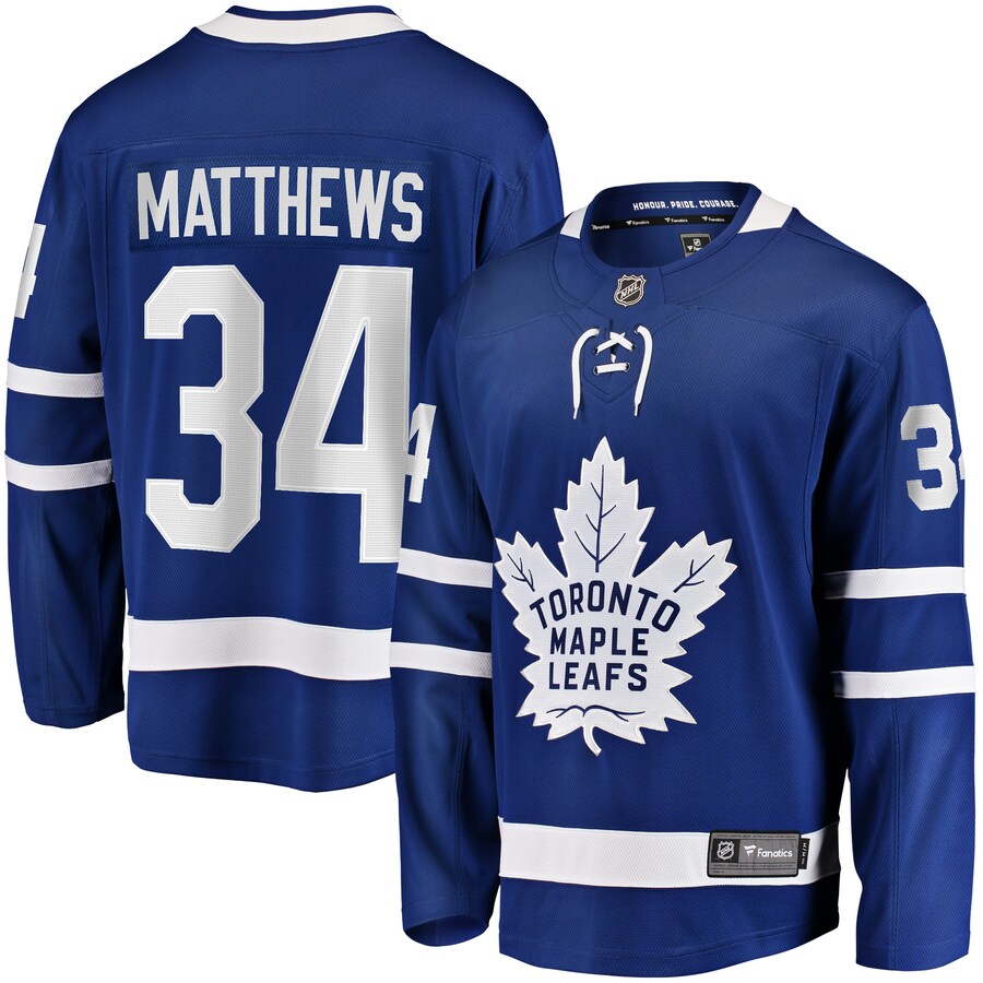 Men's Toronto Maple Leafs Auston Matthews Fanatics Branded Blue Home Breakaway Jersey - Puhuasuan