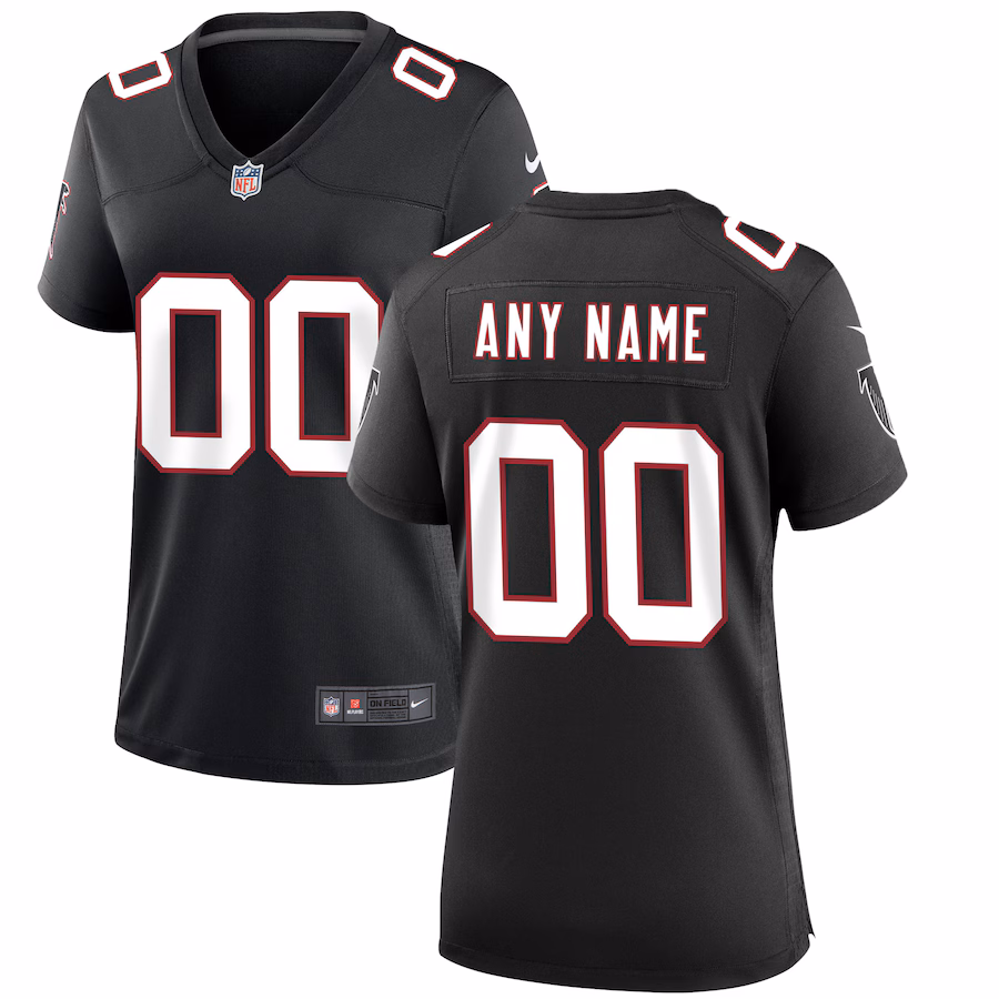Women's Atlanta Falcons Nike Black Throwback Custom Game Jersey - Puhuasuan
