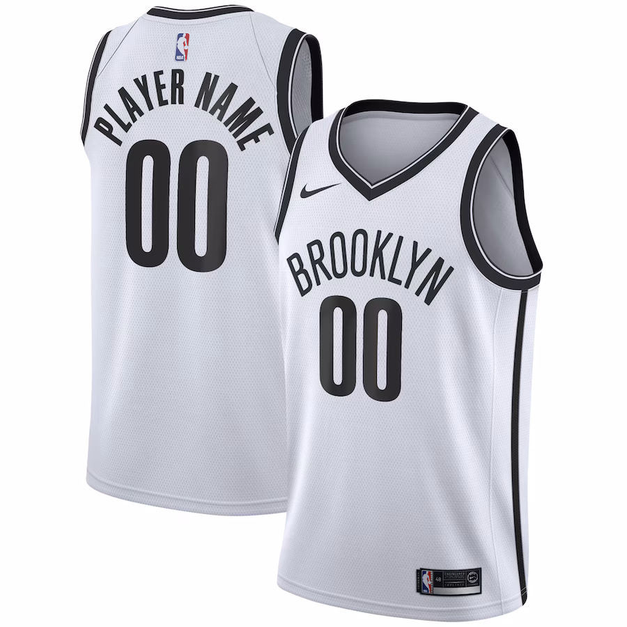 Men's Brooklyn Nets Nike White 2020/21 Swingman Custom Jersey - Association Edition - Puhuasuan