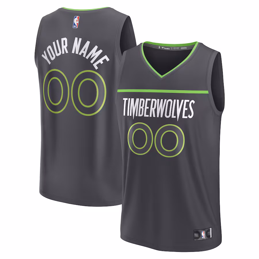 Youth Minnesota Timberwolves Fanatics Black Custom Fast Break Jersey - Statement Edition - Puhuasuan