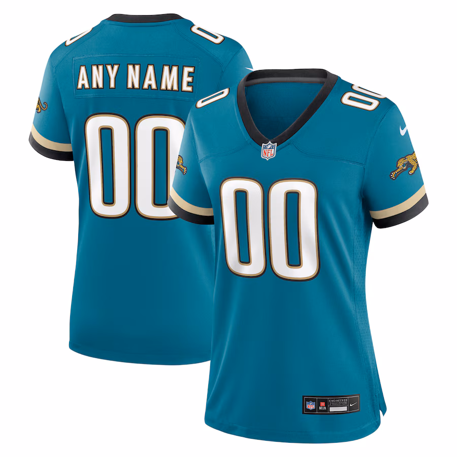 Women's Jacksonville Jaguars Nike Teal Prowler Throwback Custom Game Jersey - Puhuasuan